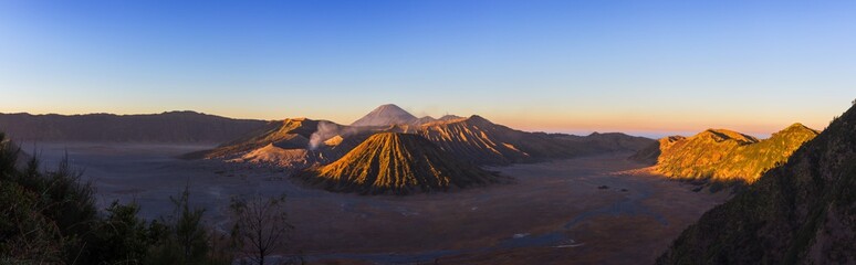 Mount Bromo blue sky day time nature landscape background © happystock