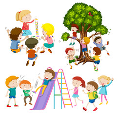 Children playing game and having fun