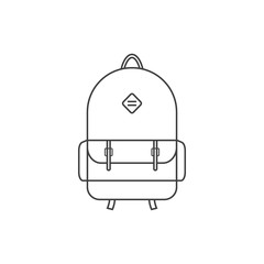 thin line black backpack icon