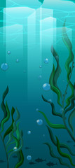 Fototapeta na wymiar Background design with underwater scene