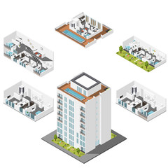 Residential house with apartments in a cut