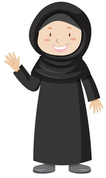 Arab girl in black costume
