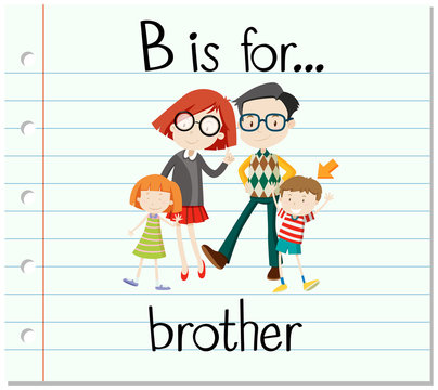 Flashcard letter B is for brother