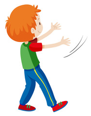 Back of boy with red hair