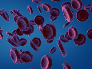 Blood cells.3D illustration.