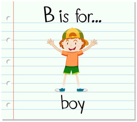 Flashcard letter B is for boy