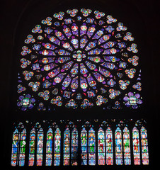 PARIS,  FEBRUARY 15 : interiors of the cathedral Notre Dame de Paris on FEBRUARY 15, 2013 in Paris, France