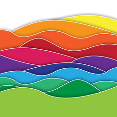 Obraz premium Rainbow waves abstract background