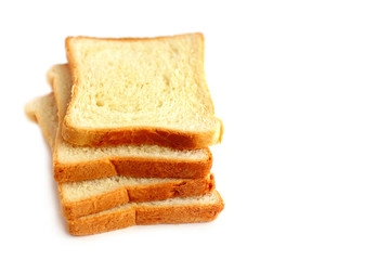 White bread sliced into pieces