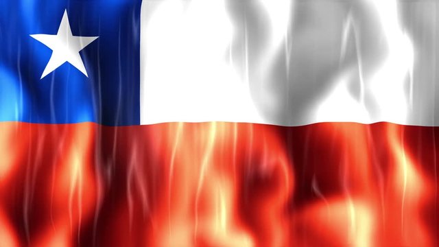 Chile Flag Animation, High Quality Quicktime animation, works with all Editing Programs, 20 Seconds Duration