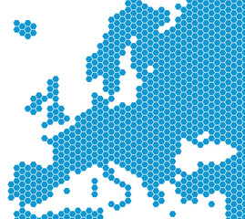 Fototapeta na wymiar Europakarte blau