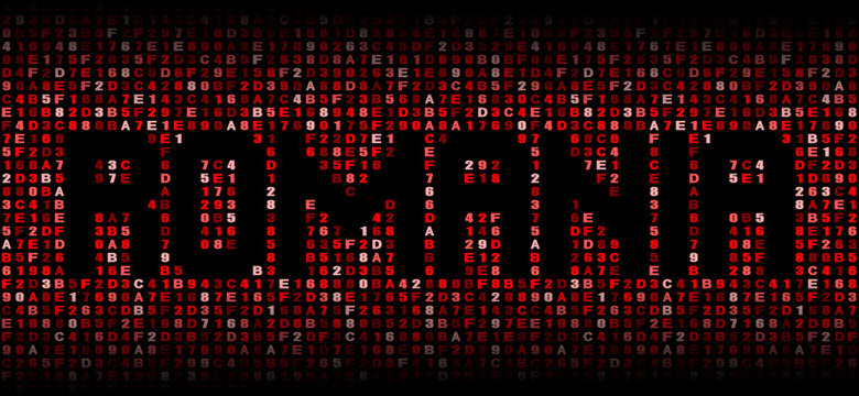 Romania text on hex code illustration