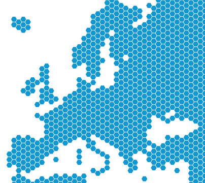 Europakarte blau