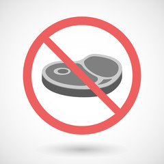 Forbidden vector signal with   a steak icon