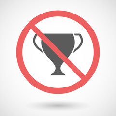Forbidden vector signal with   an award cup