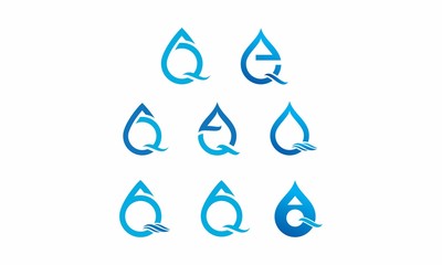 A, Q Letter Wave Logo