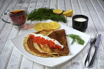 Блины с икрой