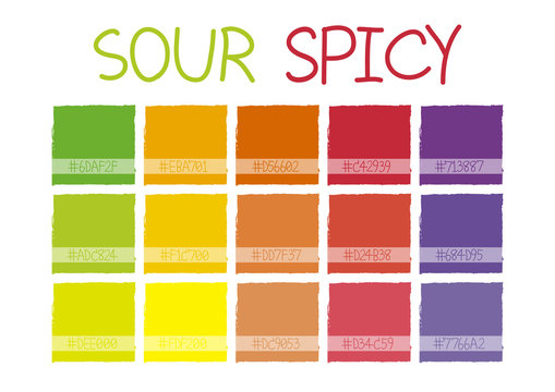 Sour Spicy Color Tone with Code Vector Illustration