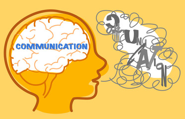 Children with autism wants to communicate but they find it difficult. Vector illustration.