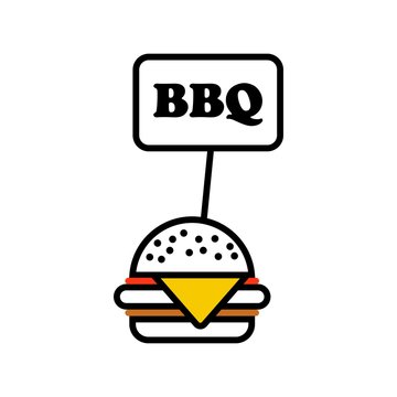 bbq label hamburger