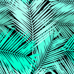Palm Tree Leaves Seamless Pattern