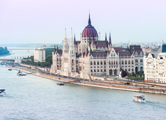 Fototapeta na wymiar aerial photo of National Hungarian Parliament