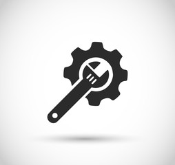 Wrench and gear icon vector