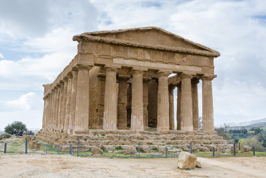The famous Temple of Concordia. Valley of the Temples. Agrigento, Sicily, Italy. UNESCO World Heritage Site