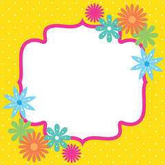Fototapeta na wymiar colorful template design with cute flower