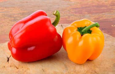 Bell peppers on the table