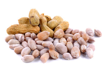 pesnuts on white background