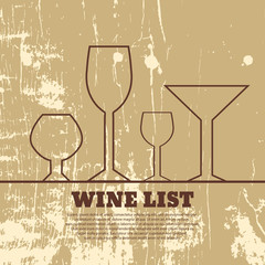 Wine menu wooden vector format eps 10