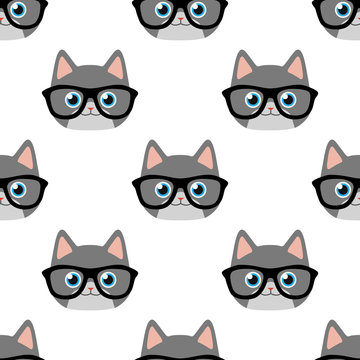  Cat face in glasses