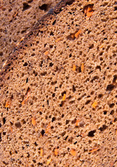 Background from rye bread with carrot