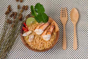 Thai style noodle, tom yum kung