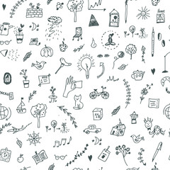 Creative seamless pattern with funny design