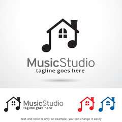 Music Studio Logo Template Design Vector