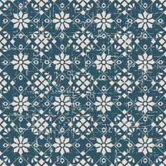Seamless worn out vintage background 347_cross square check flower
