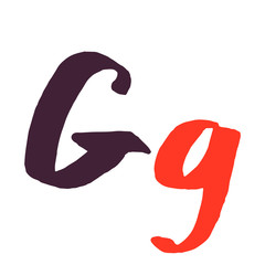 G letter logo painted with a brush.