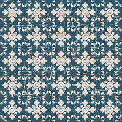 Seamless worn out vintage background 354_elegant cross flower
