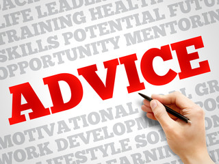 Advice word cloud, business concept