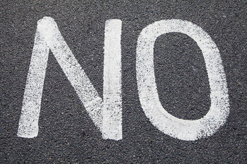 NO Painted on a Road