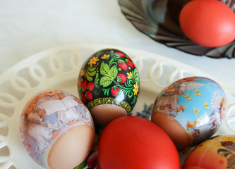 Decorated eggs for Easter.