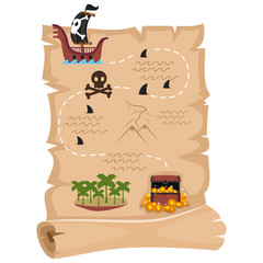 Vector Illustration of Pirate Map