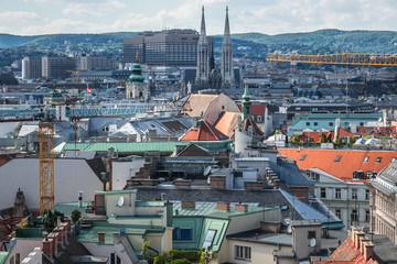 Obraz premium View of Vienna from St. Stephen's Cathedral. Vienna, Austria.