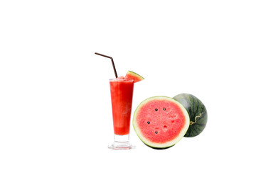 Watermelon drink in glasses with slices of watermelon