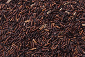 Close up of a riceberry rice texture background