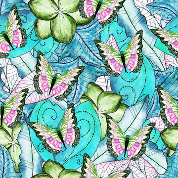 floral watercolor seamless pattern © Kseniia Veledynska