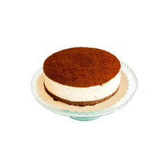 Chocolate cheesecake with cocoa powder