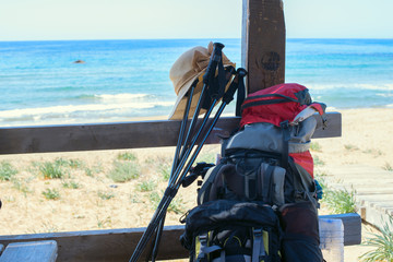Equipment for hiking on the beach